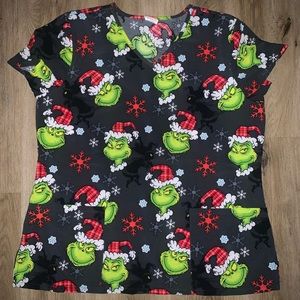 The grinch scrub top L